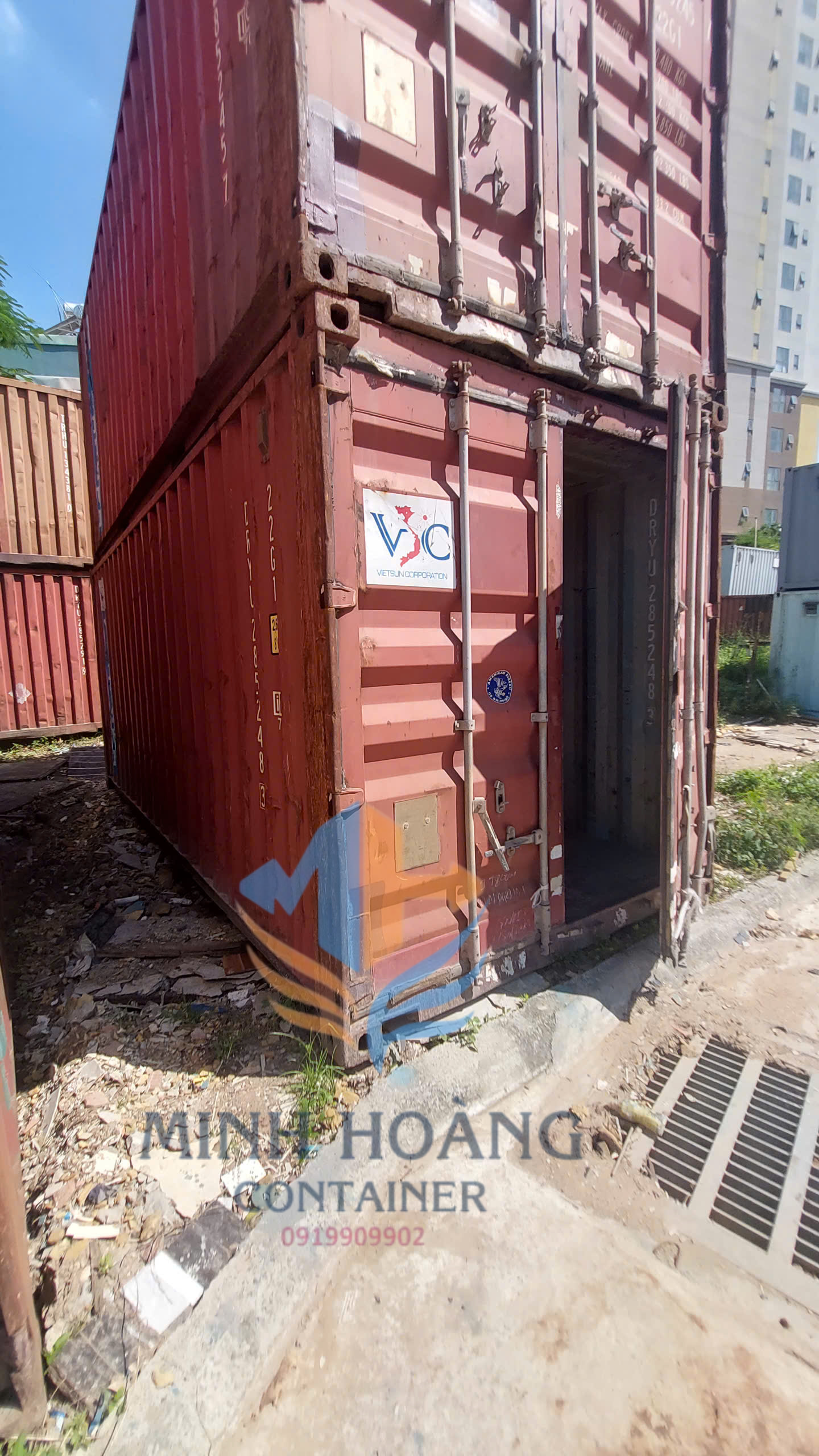 Container Kho 20 Feet Màu Đỏ Cao 2m6